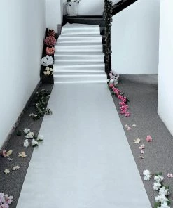 HIER_3900 Aisle Runners Silver Sparkle Glitter Wedding Aisle Runner, Non-Woven Red Carpet Runner Prom, Hollywood, Glam Parties - 3FT X 50FT