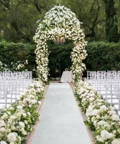 HIER_3900 Aisle Runners Silver Sparkle Glitter Wedding Aisle Runner, Non-Woven Red Carpet Runner Prom, Hollywood, Glam Parties - 3FT X 50FT