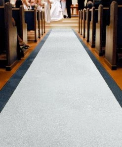 HIER_3900 Aisle Runners Silver Sparkle Glitter Wedding Aisle Runner, Non-Woven Red Carpet Runner Prom, Hollywood, Glam Parties - 3FT X 50FT