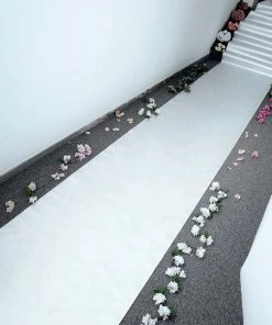 HIER_3900 Aisle Runners Silver Sparkle Glitter Wedding Aisle Runner, Non-Woven Red Carpet Runner Prom, Hollywood, Glam Parties - 3FT X 50FT