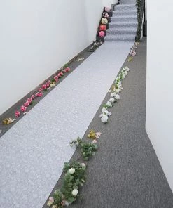 HIER_3900 36"x 100ft White Floral Lace Aisle Runner 22 HIER_3900 36