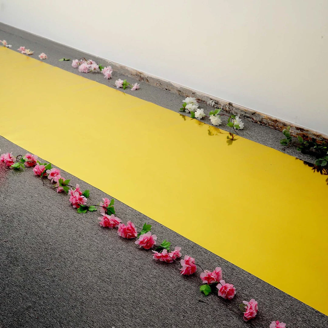 HIER_3900 Metallic Gold Glossy Mirrored Wedding Aisle Runner, Non-Woven Red Carpet Runner - Prom, Hollywood, Glam Parties - 3ftx65ft 2 HIER_3900 Metallic Gold Glossy Mirrored Wedding Aisle Runner, Non-Woven Red Carpet Runner - Prom, Hollywood, Glam Parties - 3ftx65ft