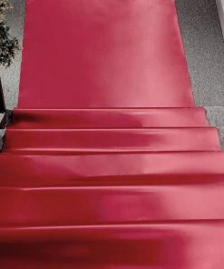 HIER_3900 Aisle Runners Metallic Red Glossy Mirrored Wedding Aisle Runner, Non-Woven Red Carpet Runner - Prom, Hollywood, Glam Parties - 3ftx65ft