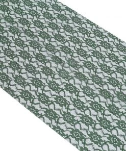 HIER_2230 12"x108" Hunter Emerald Green Floral Lace Table Runner 21 HIER_2230 12