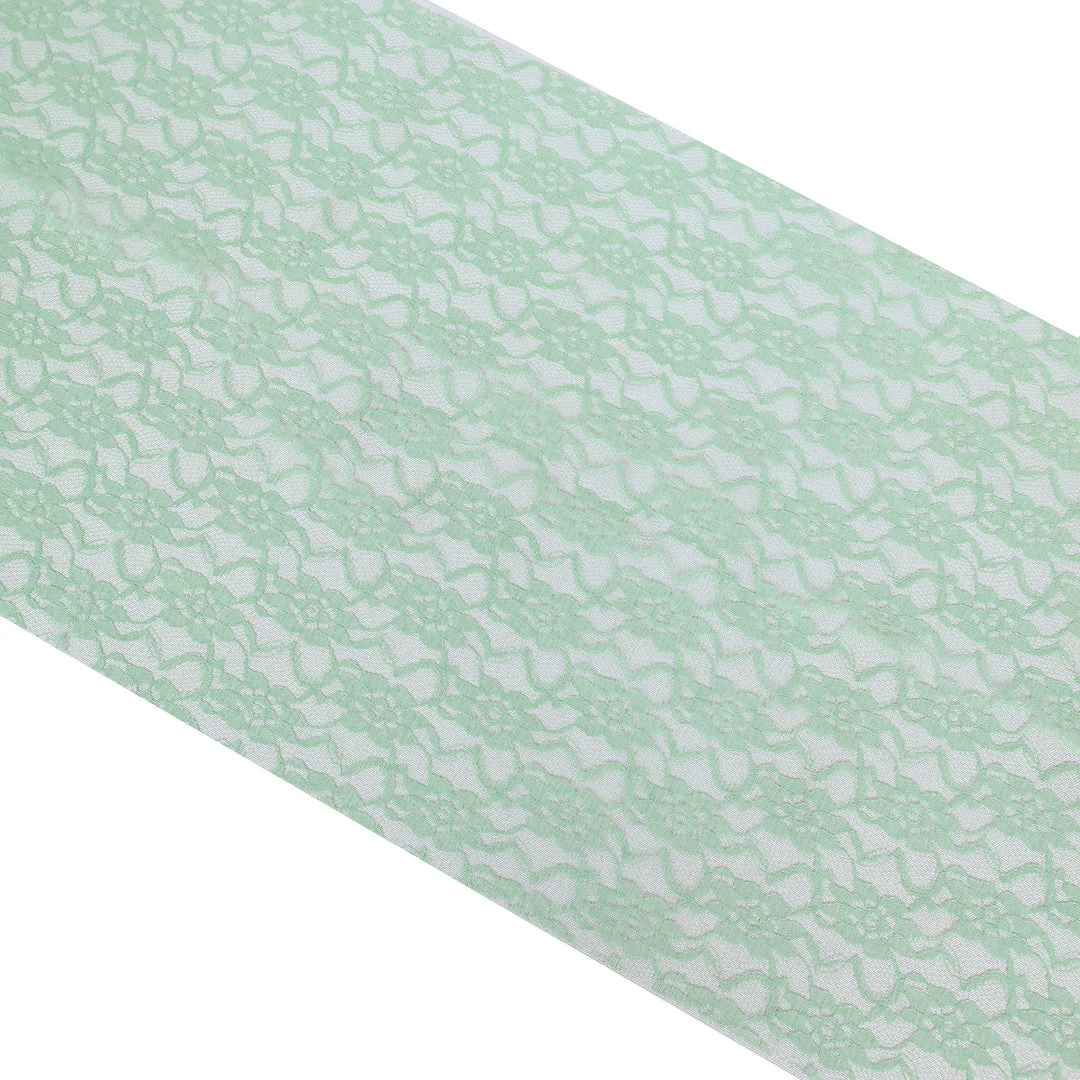 HIER_2230 12"x108" Sage Green Floral Lace Table Runner Theme Décor 11 HIER_2230 12"x108" Sage Green Floral Lace Table Runner Theme Décor