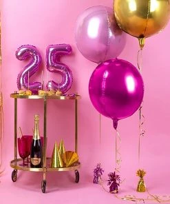 HIER_3213 2 Pack | 18" 4D Rose Gold Sphere Mylar Foil Helium Or Air Balloons Big Event Backdrops & Décor 24 HIER_3213 2 Pack | 18