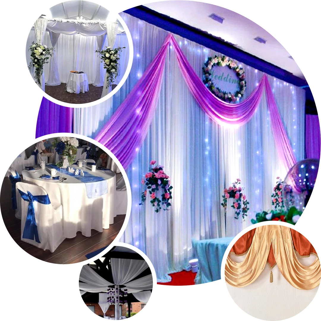 HIER_5210 10 Yards X 54" White Satin Fabric Bolt 5 HIER_5210 10 Yards X 54" White Satin Fabric Bolt