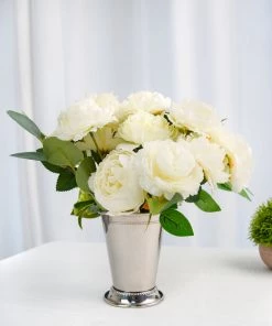 HIER_4820 4.5" Mint Julep Cup Vases - Silver Chargers & Centerpieces 17 HIER_4820 4.5