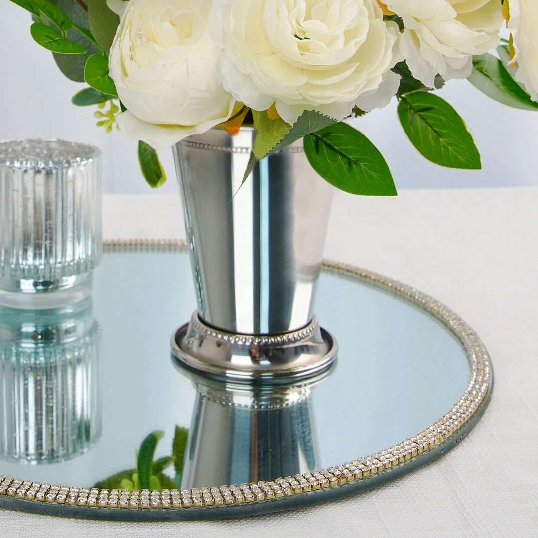 HIER_4820 4.5" Mint Julep Cup Vases - Silver Chargers & Centerpieces 10 HIER_4820 4.5" Mint Julep Cup Vases - Silver Chargers & Centerpieces