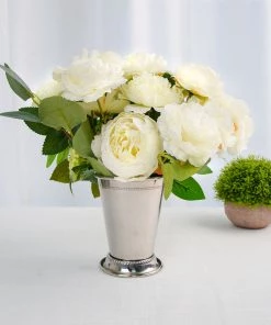 HIER_4820 4.5" Mint Julep Cup Vases - Silver Chargers & Centerpieces 18 HIER_4820 4.5