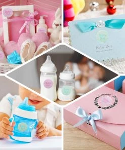 HIER_5150 Sweet Baby Girl Pink Round Stickers 100pcs - Clearance SALE Chargers & Centerpieces