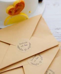 HIER_5150 500pcs | 1.5” Handmade With Love Olive Branch Stickers Roll, Labels Cookie & Bakery Box - Round Chargers & Centerpieces 39 HIER_5150 500pcs | 1.5” Handmade With Love Olive Branch Stickers Roll, Labels Cookie & Bakery Box - Round Chargers & Centerpieces