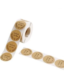 HIER_5150 500pcs | 1.5” Handmade With Love Olive Branch Stickers Roll, Labels Cookie & Bakery Box - Round Chargers & Centerpieces 46 HIER_5150 500pcs | 1.5” Handmade With Love Olive Branch Stickers Roll, Labels Cookie & Bakery Box - Round Chargers & Centerpieces