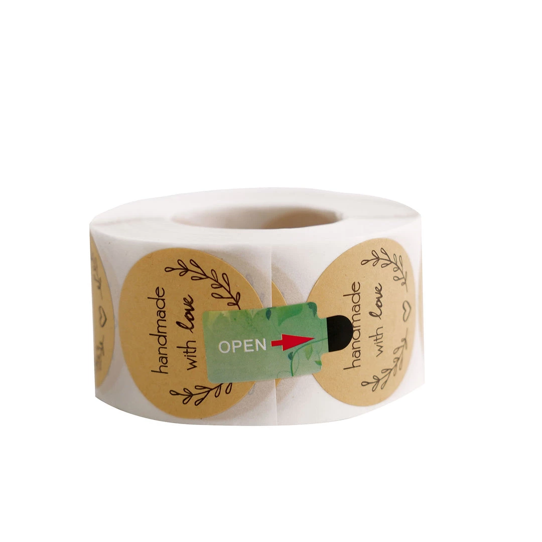 HIER_5150 500pcs | 1.5” Handmade With Love Olive Branch Stickers Roll, Labels Cookie & Bakery Box - Round Chargers & Centerpieces 22 HIER_5150 500pcs | 1.5” Handmade With Love Olive Branch Stickers Roll, Labels Cookie & Bakery Box - Round Chargers & Centerpieces