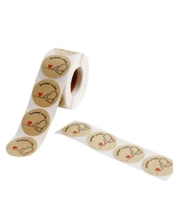 HIER_5150 500pcs | 1.5" Baked With Love Stickers Roll, Labels Cookie/Bakery Box - Round 44 HIER_5150 500pcs | 1.5