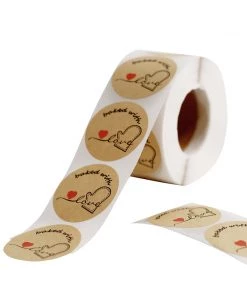 HIER_5150 500pcs | 1.5" Baked With Love Stickers Roll, Labels Cookie/Bakery Box - Round 42 HIER_5150 500pcs | 1.5