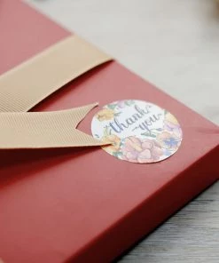 HIER_5150 500pcs | 1.5" Thank You Tropical Colorful Floral Stickers Roll, Labels For DIY Envelope Seal - Round 28 HIER_5150 500pcs | 1.5