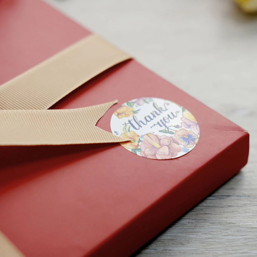 HIER_5150 500pcs | 1.5" Thank You Tropical Colorful Floral Stickers Roll, Labels For DIY Envelope Seal - Round 13 HIER_5150 500pcs | 1.5" Thank You Tropical Colorful Floral Stickers Roll, Labels For DIY Envelope Seal - Round