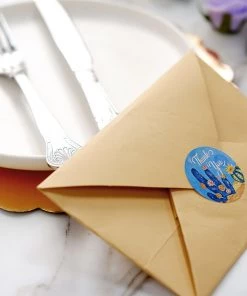 HIER_5150 500pcs | 1.5" Thank You Tropical Colorful Floral Stickers Roll, Labels For DIY Envelope Seal - Round 26 HIER_5150 500pcs | 1.5