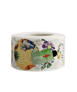 HIER_5150 500pcs | 1.5" Thank You Tropical Colorful Floral Stickers Roll, Labels For DIY Envelope Seal - Round 30 HIER_5150 500pcs | 1.5