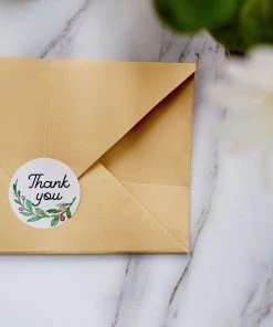 HIER_5150 Chargers & Centerpieces 500pcs | 1.5" Thank You Black Print & Floral Design Stickers Roll, DIY Envelope Seal Labels - Round Assorted Designs 30 HIER_5150 Chargers & Centerpieces 500pcs | 1.5
