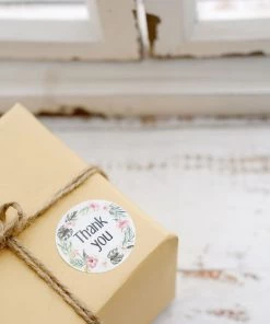 HIER_5150 Chargers & Centerpieces 500pcs | 1.5" Thank You Black Print & Floral Design Stickers Roll, DIY Envelope Seal Labels - Round Assorted Designs 27 HIER_5150 Chargers & Centerpieces 500pcs | 1.5