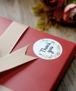 HIER_5150 Chargers & Centerpieces 500pcs | 1.5" Thank You Black Print & Floral Design Stickers Roll, DIY Envelope Seal Labels - Round Assorted Designs 23 HIER_5150 Chargers & Centerpieces 500pcs | 1.5