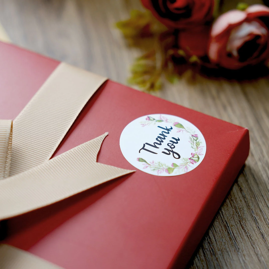 HIER_5150 Chargers & Centerpieces 500pcs | 1.5" Thank You Black Print & Floral Design Stickers Roll, DIY Envelope Seal Labels - Round Assorted Designs 7 HIER_5150 Chargers & Centerpieces 500pcs | 1.5" Thank You Black Print & Floral Design Stickers Roll, DIY Envelope Seal Labels - Round Assorted Designs