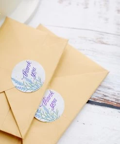 HIER_5150 500pcs | 1.5" Thank You Purple Lavender Print Stickers Roll, Labels For DIY Envelope Seals - Round Chargers & Centerpieces 31 HIER_5150 500pcs | 1.5
