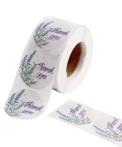 HIER_5150 500pcs | 1.5" Thank You Purple Lavender Print Stickers Roll, Labels For DIY Envelope Seals - Round Chargers & Centerpieces 26 HIER_5150 500pcs | 1.5