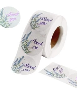 HIER_5150 500pcs | 1.5" Thank You Purple Lavender Print Stickers Roll, Labels For DIY Envelope Seals - Round Chargers & Centerpieces 23 HIER_5150 500pcs | 1.5