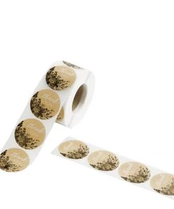 HIER_5150 500pcs | 1.5" Thank You White Text With Natural Greenery Stickers Roll Décor Labels & Seals For DIY Envelope - Round Chargers & Centerpieces 31 HIER_5150 500pcs | 1.5