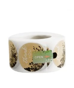 HIER_5150 500pcs | 1.5" Thank You White Text With Natural Greenery Stickers Roll Décor Labels & Seals For DIY Envelope - Round Chargers & Centerpieces 30 HIER_5150 500pcs | 1.5