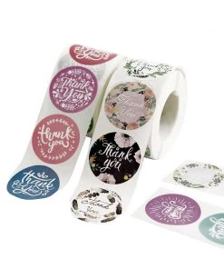 HIER_5150 2 Pack | 1000pcs 1.5" Thank You Assorted Styles Sticker Rolls, Labels & Seals For DIY Envelope - Round Chargers & Centerpieces 18 HIER_5150 2 Pack | 1000pcs 1.5