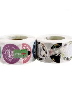 HIER_5150 2 Pack | 1000pcs 1.5" Thank You Assorted Styles Sticker Rolls, Labels & Seals For DIY Envelope - Round Chargers & Centerpieces 30 HIER_5150 2 Pack | 1000pcs 1.5