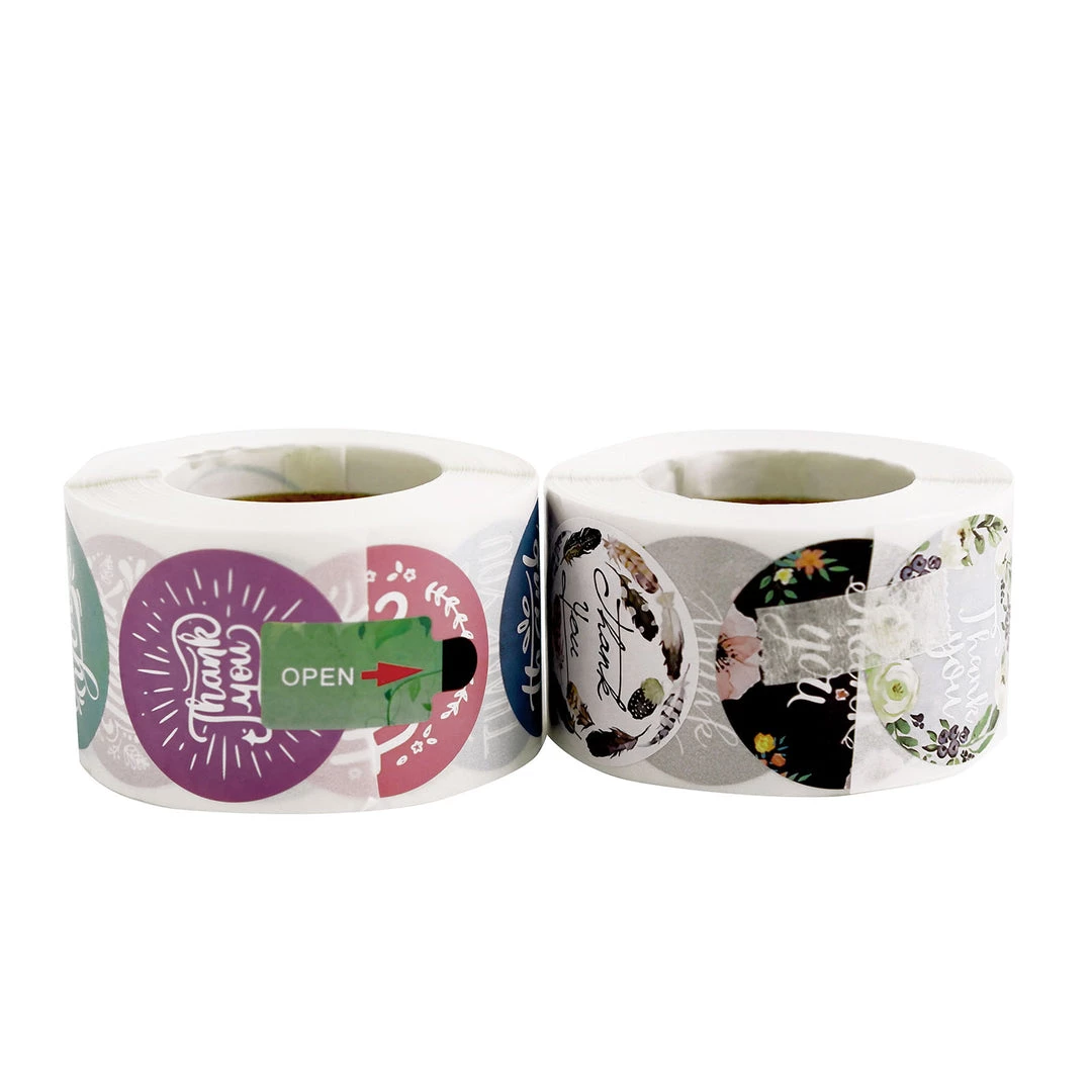 HIER_5150 2 Pack | 1000pcs 1.5" Thank You Assorted Styles Sticker Rolls, Labels & Seals For DIY Envelope - Round Chargers & Centerpieces 15 HIER_5150 2 Pack | 1000pcs 1.5" Thank You Assorted Styles Sticker Rolls, Labels & Seals For DIY Envelope - Round Chargers & Centerpieces
