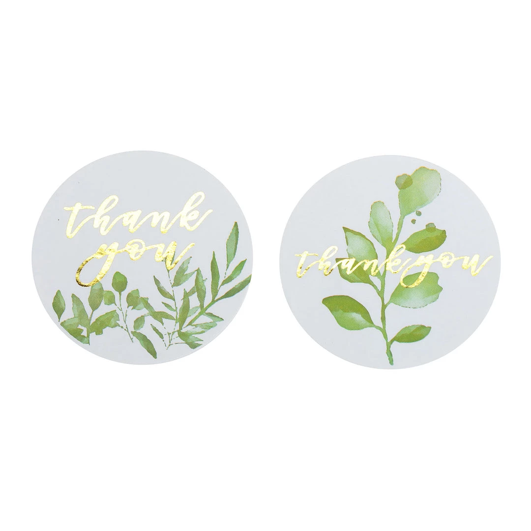 HIER_5150 500pcs | 1.5" Thank You Gold Foil & Green Leaf Stickers Roll Décor, Labels & Seals For DIY Envelope- Round Chargers & Centerpieces 16 HIER_5150 500pcs | 1.5" Thank You Gold Foil & Green Leaf Stickers Roll Décor, Labels & Seals For DIY Envelope- Round Chargers & Centerpieces