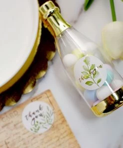 HIER_5150 500pcs | 1.5" Thank You Gold Foil & Green Leaf Stickers Roll Décor, Labels & Seals For DIY Envelope- Round Chargers & Centerpieces