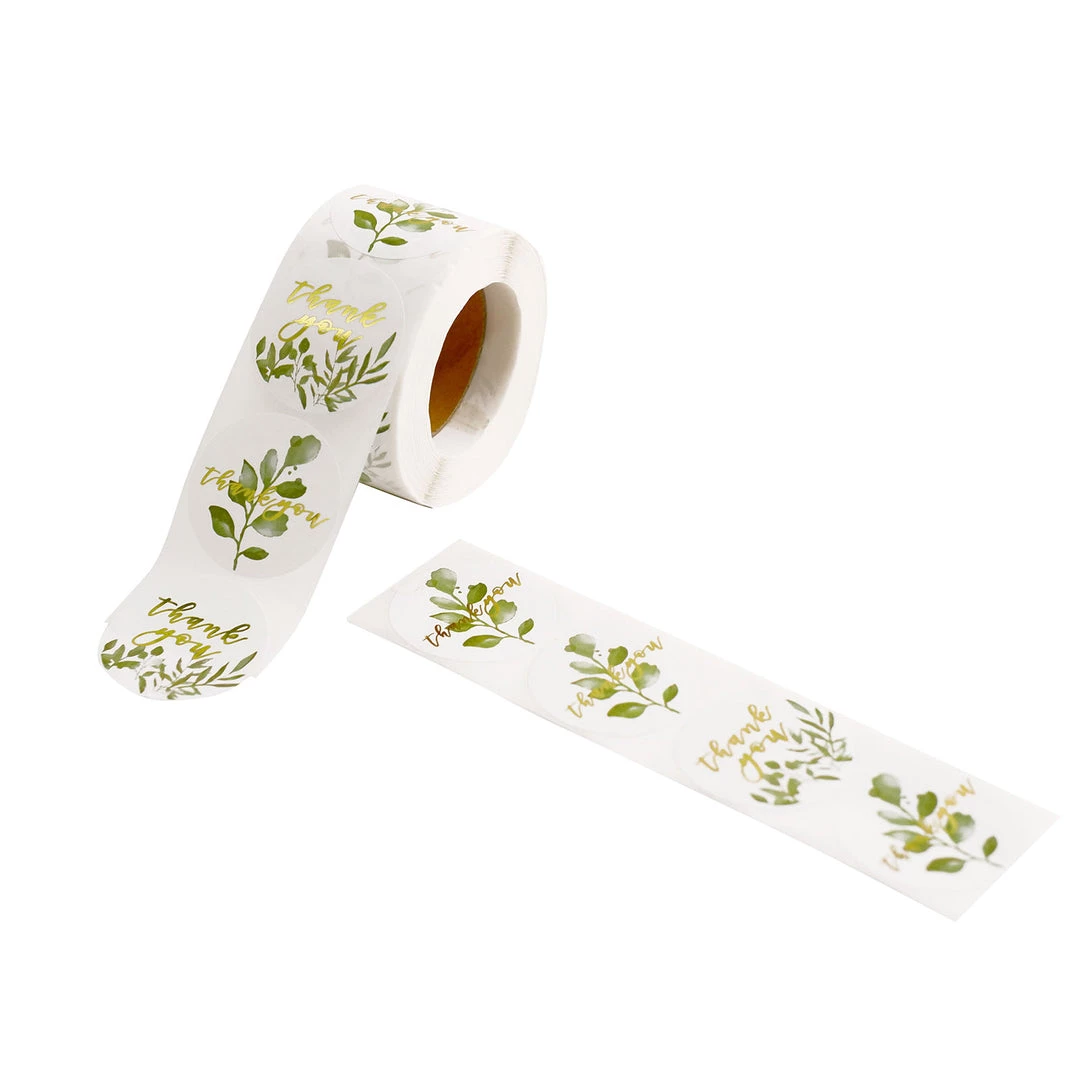 HIER_5150 500pcs | 1.5" Thank You Gold Foil & Green Leaf Stickers Roll Décor, Labels & Seals For DIY Envelope- Round Chargers & Centerpieces 15 HIER_5150 500pcs | 1.5" Thank You Gold Foil & Green Leaf Stickers Roll Décor, Labels & Seals For DIY Envelope- Round Chargers & Centerpieces