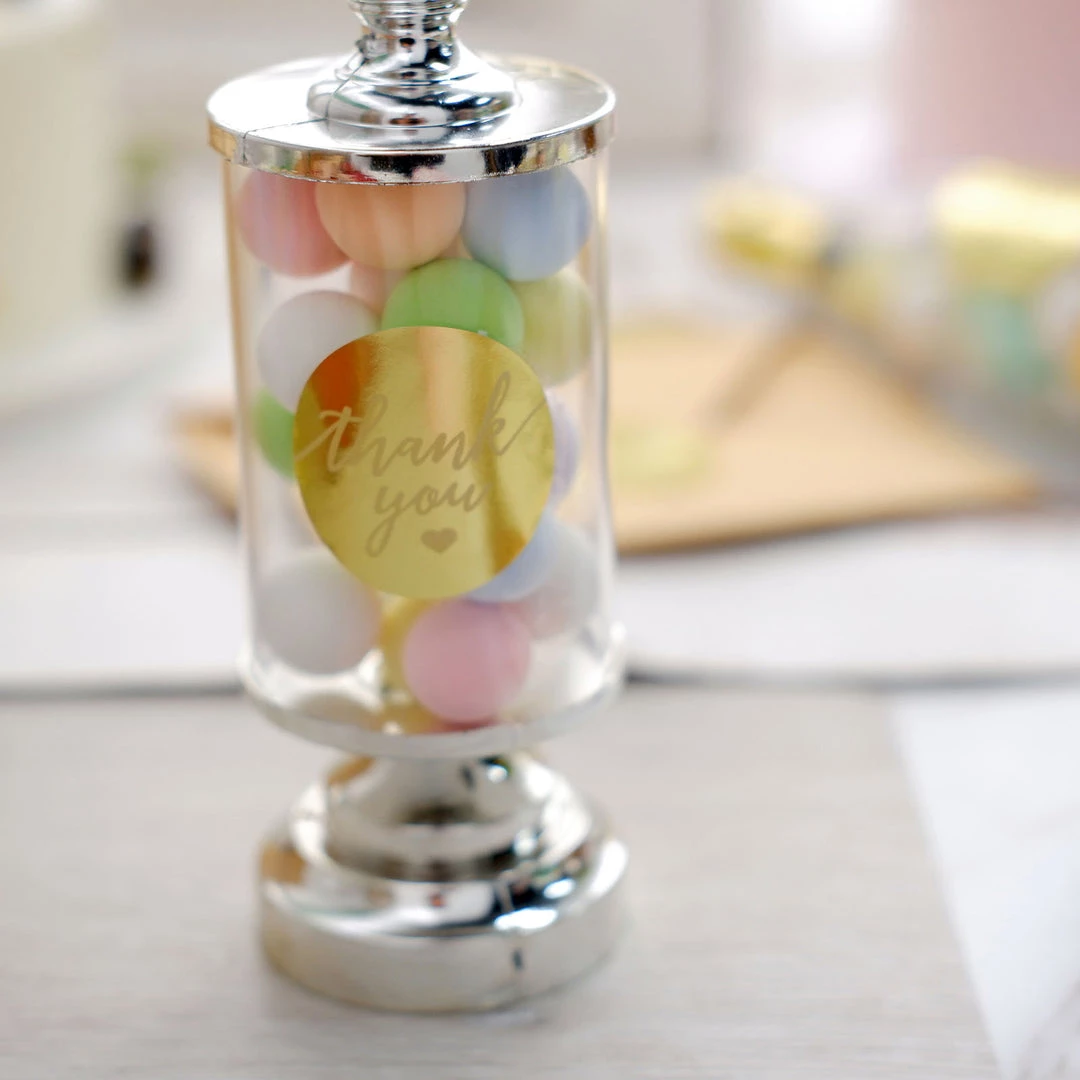 HIER_5150 500pcs | 1.5" Thank You Gold With White Text Sticker Rolls, Labels & Seals For DIY Envelope - Round 11 HIER_5150 500pcs | 1.5" Thank You Gold With White Text Sticker Rolls, Labels & Seals For DIY Envelope - Round