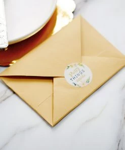 HIER_5150 Chargers & Centerpieces 500pcs | 1.5" Thank You Themed Assorted Text Floral Stickers Roll, Labels For DIY Envelope Seal - Round 39 HIER_5150 Chargers & Centerpieces 500pcs | 1.5