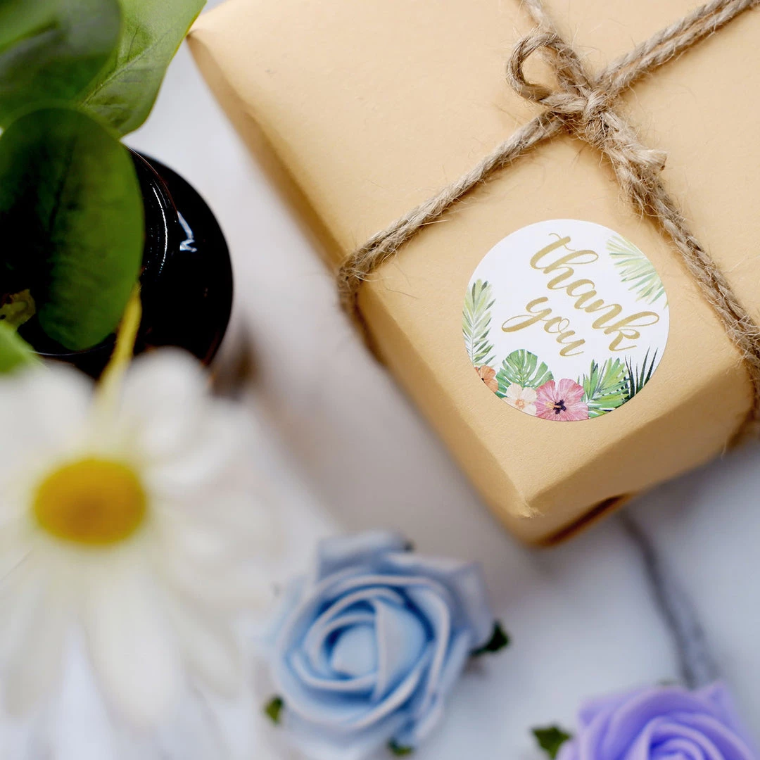 HIER_5150 Chargers & Centerpieces 500pcs | 1.5" Thank You Themed Assorted Text Floral Stickers Roll, Labels For DIY Envelope Seal - Round 2 HIER_5150 Chargers & Centerpieces 500pcs | 1.5" Thank You Themed Assorted Text Floral Stickers Roll, Labels For DIY Envelope Seal - Round