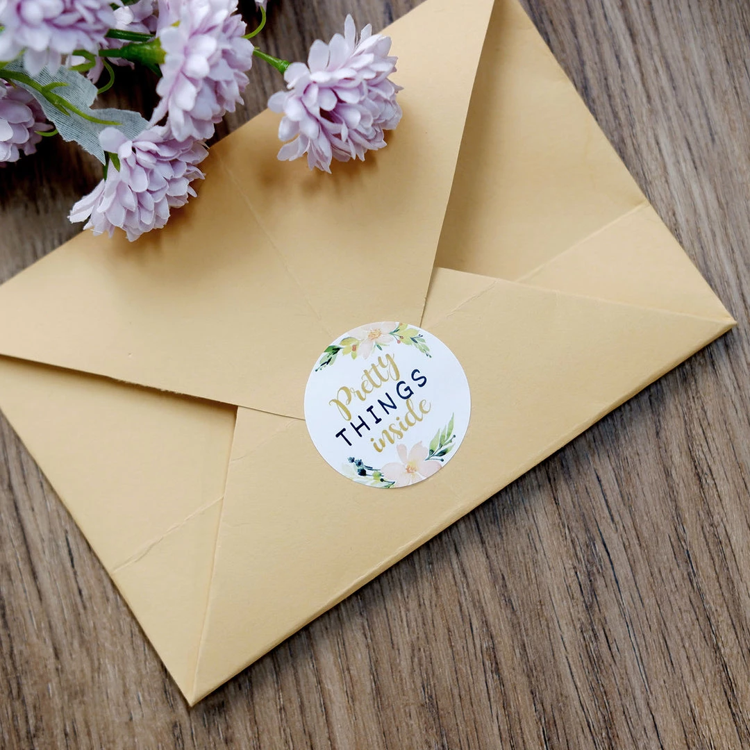 HIER_5150 Chargers & Centerpieces 500pcs | 1.5" Thank You Themed Assorted Text Floral Stickers Roll, Labels For DIY Envelope Seal - Round 10 HIER_5150 Chargers & Centerpieces 500pcs | 1.5" Thank You Themed Assorted Text Floral Stickers Roll, Labels For DIY Envelope Seal - Round