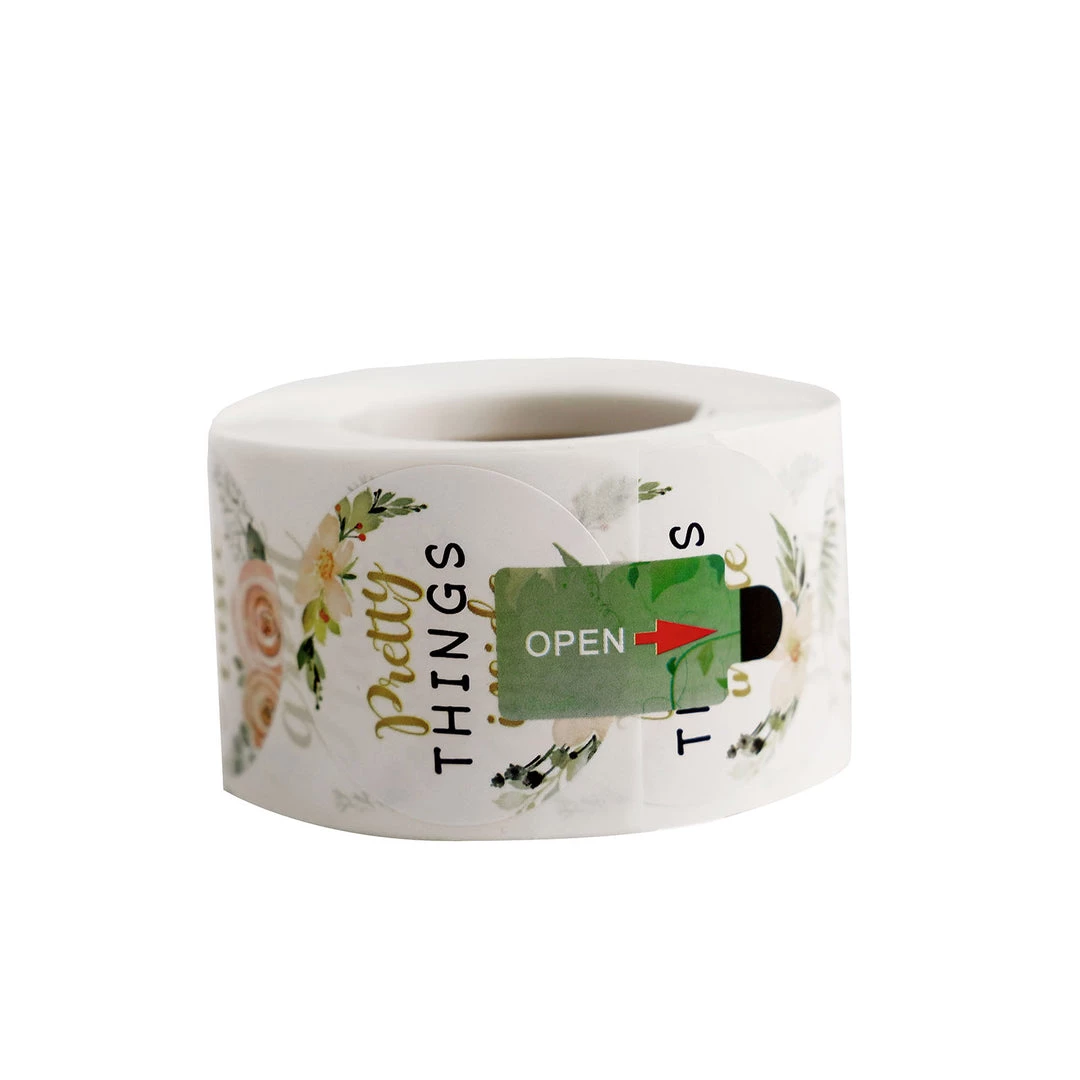 HIER_5150 Chargers & Centerpieces 500pcs | 1.5" Thank You Themed Assorted Text Floral Stickers Roll, Labels For DIY Envelope Seal - Round 20 HIER_5150 Chargers & Centerpieces 500pcs | 1.5" Thank You Themed Assorted Text Floral Stickers Roll, Labels For DIY Envelope Seal - Round