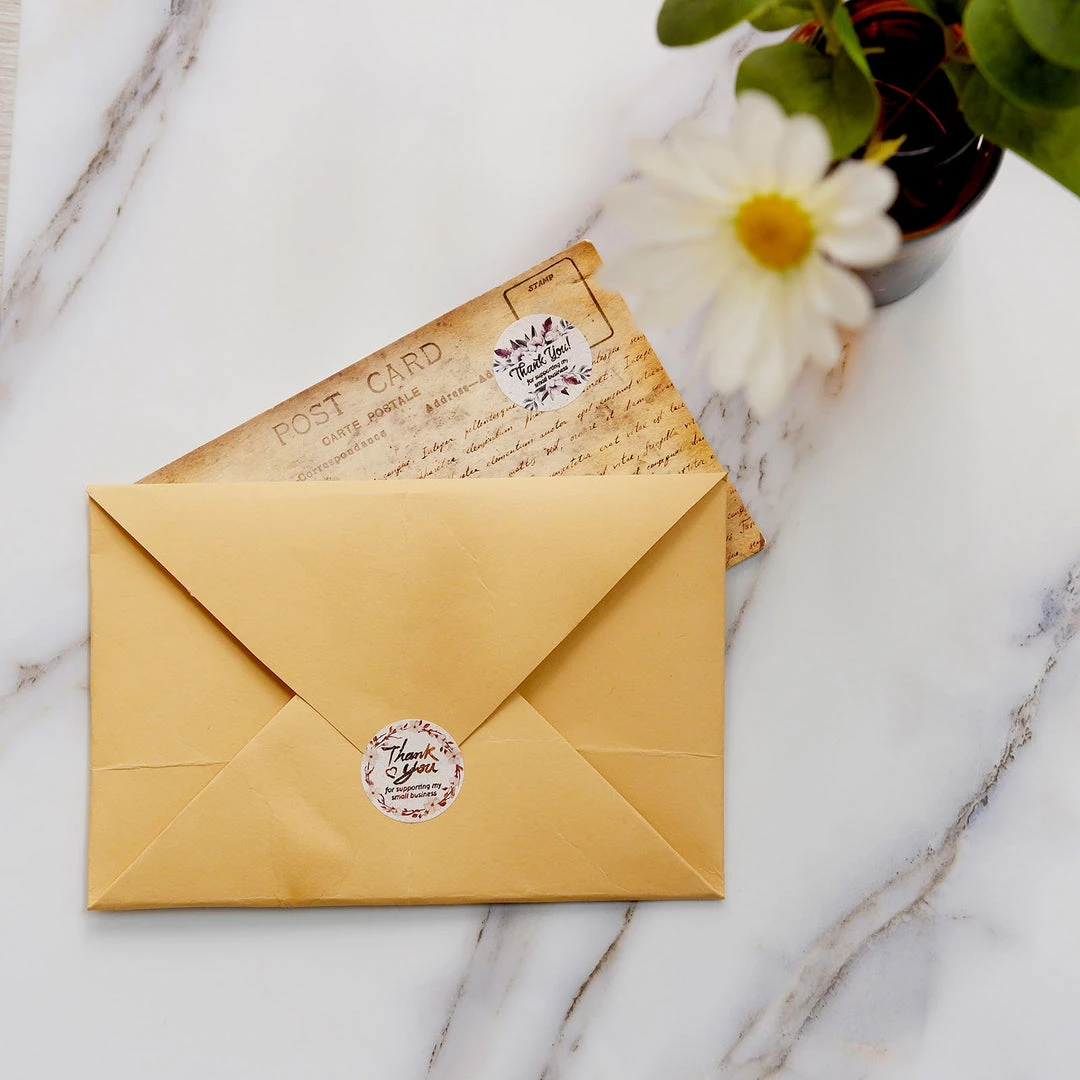 HIER_5150 Chargers & Centerpieces 500pcs | 1" Thank You For Supporting My Small Business Rose Gold Print & Floral Design Stickers Roll, Labels For DIY Envelope Seals - Round 12 HIER_5150 Chargers & Centerpieces 500pcs | 1" Thank You For Supporting My Small Business Rose Gold Print & Floral Design Stickers Roll, Labels For DIY Envelope Seals - Round