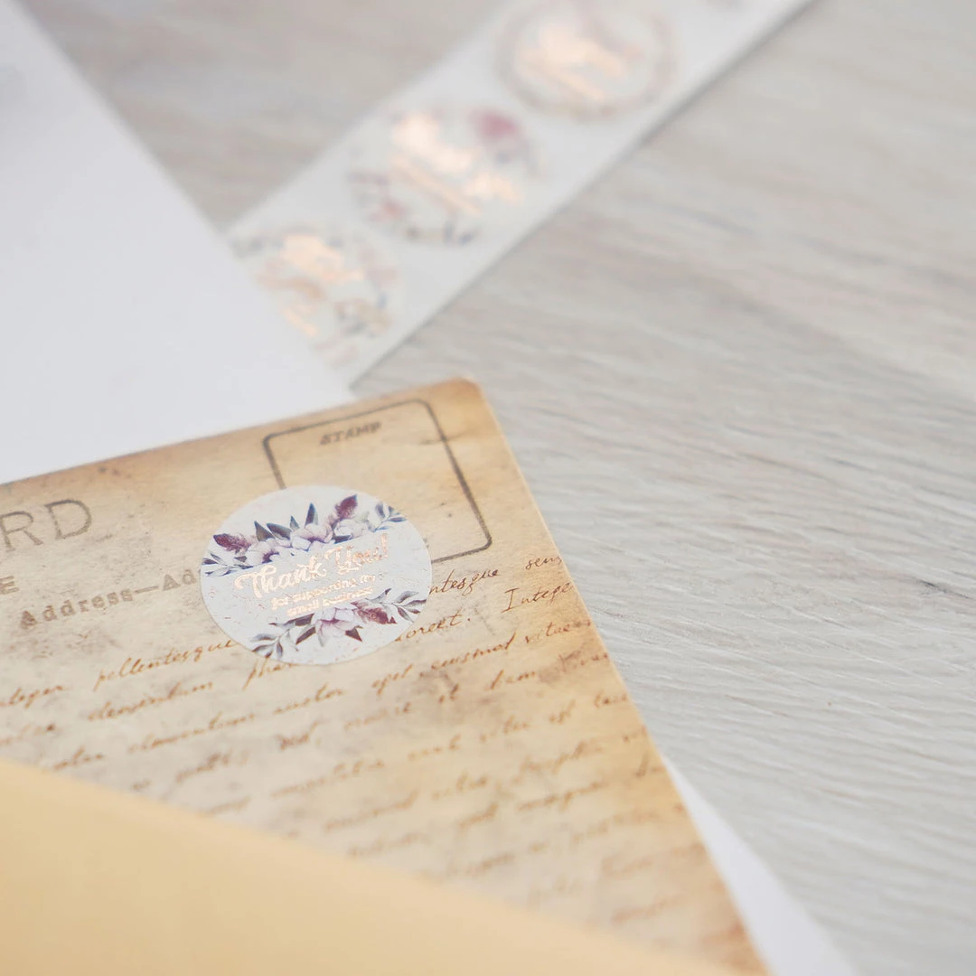 HIER_5150 Chargers & Centerpieces 500pcs | 1" Thank You For Supporting My Small Business Rose Gold Print & Floral Design Stickers Roll, Labels For DIY Envelope Seals - Round 20 HIER_5150 Chargers & Centerpieces 500pcs | 1" Thank You For Supporting My Small Business Rose Gold Print & Floral Design Stickers Roll, Labels For DIY Envelope Seals - Round