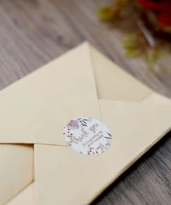 HIER_5150 Chargers & Centerpieces 500pcs | 1" Thank You For Supporting My Small Business Rose Gold Print & Floral Design Stickers Roll, Labels For DIY Envelope Seals - Round 39 HIER_5150 Chargers & Centerpieces 500pcs | 1