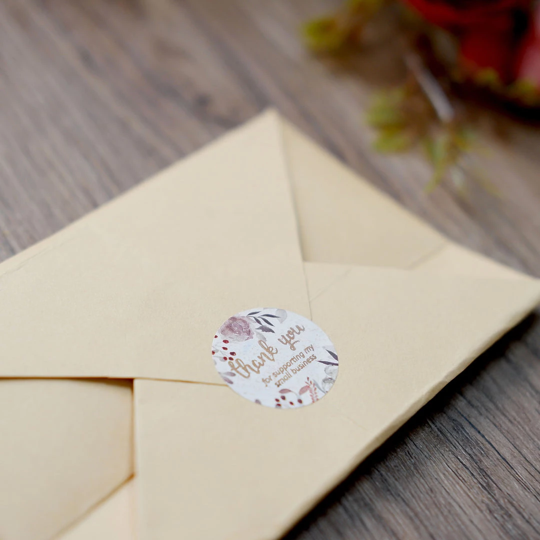 HIER_5150 Chargers & Centerpieces 500pcs | 1" Thank You For Supporting My Small Business Rose Gold Print & Floral Design Stickers Roll, Labels For DIY Envelope Seals - Round 18 HIER_5150 Chargers & Centerpieces 500pcs | 1" Thank You For Supporting My Small Business Rose Gold Print & Floral Design Stickers Roll, Labels For DIY Envelope Seals - Round