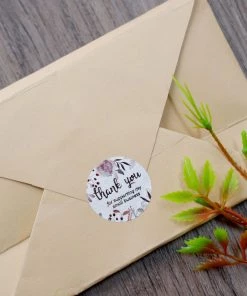 HIER_5150 Chargers & Centerpieces 500pcs | 1" Thank You For Supporting My Small Business Rose Gold Print & Floral Design Stickers Roll, Labels For DIY Envelope Seals - Round 31 HIER_5150 Chargers & Centerpieces 500pcs | 1