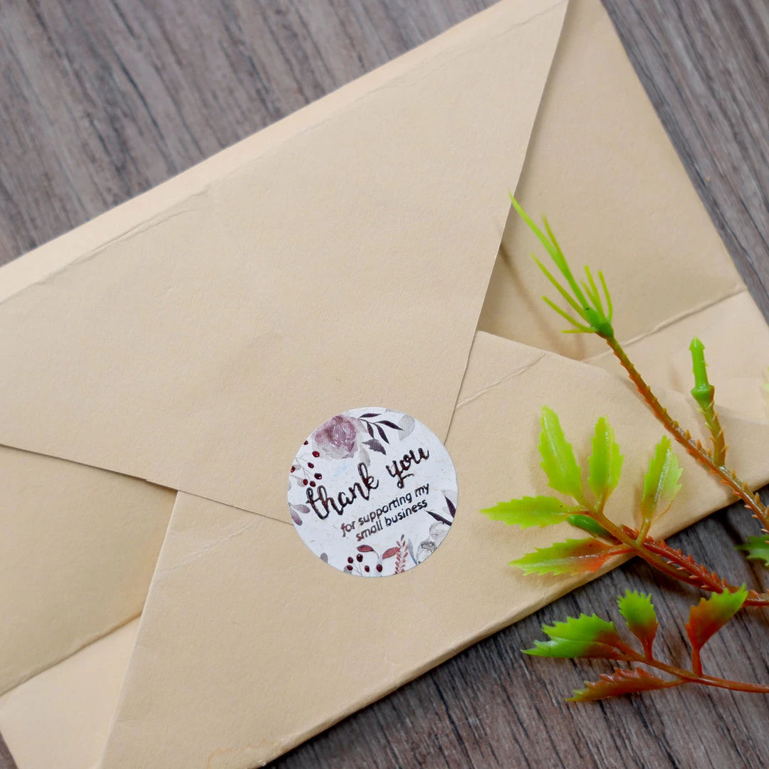 HIER_5150 Chargers & Centerpieces 500pcs | 1" Thank You For Supporting My Small Business Rose Gold Print & Floral Design Stickers Roll, Labels For DIY Envelope Seals - Round 10 HIER_5150 Chargers & Centerpieces 500pcs | 1" Thank You For Supporting My Small Business Rose Gold Print & Floral Design Stickers Roll, Labels For DIY Envelope Seals - Round